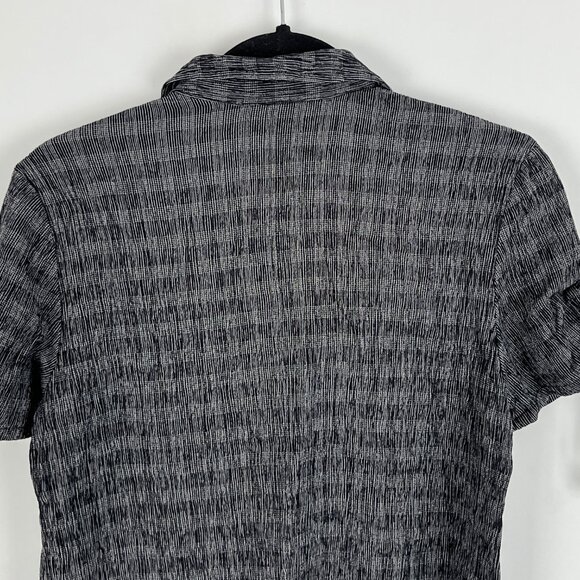 Jennifer Moore Collection Top Blouse Size 8P Gray Short Sleeve Button Up Collare - Picture 7 of 9